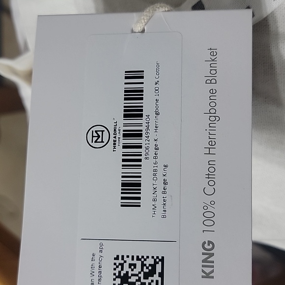 Threadmill Beige Luxury Herringbone 100% Cotton Blanket King Size - Picture 4 of 5